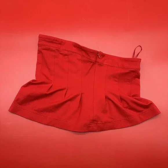 Anthropologie Maeve Fontana Size Small Red Flared Tube Top Strapless Summer Top - Picture 3 of 9